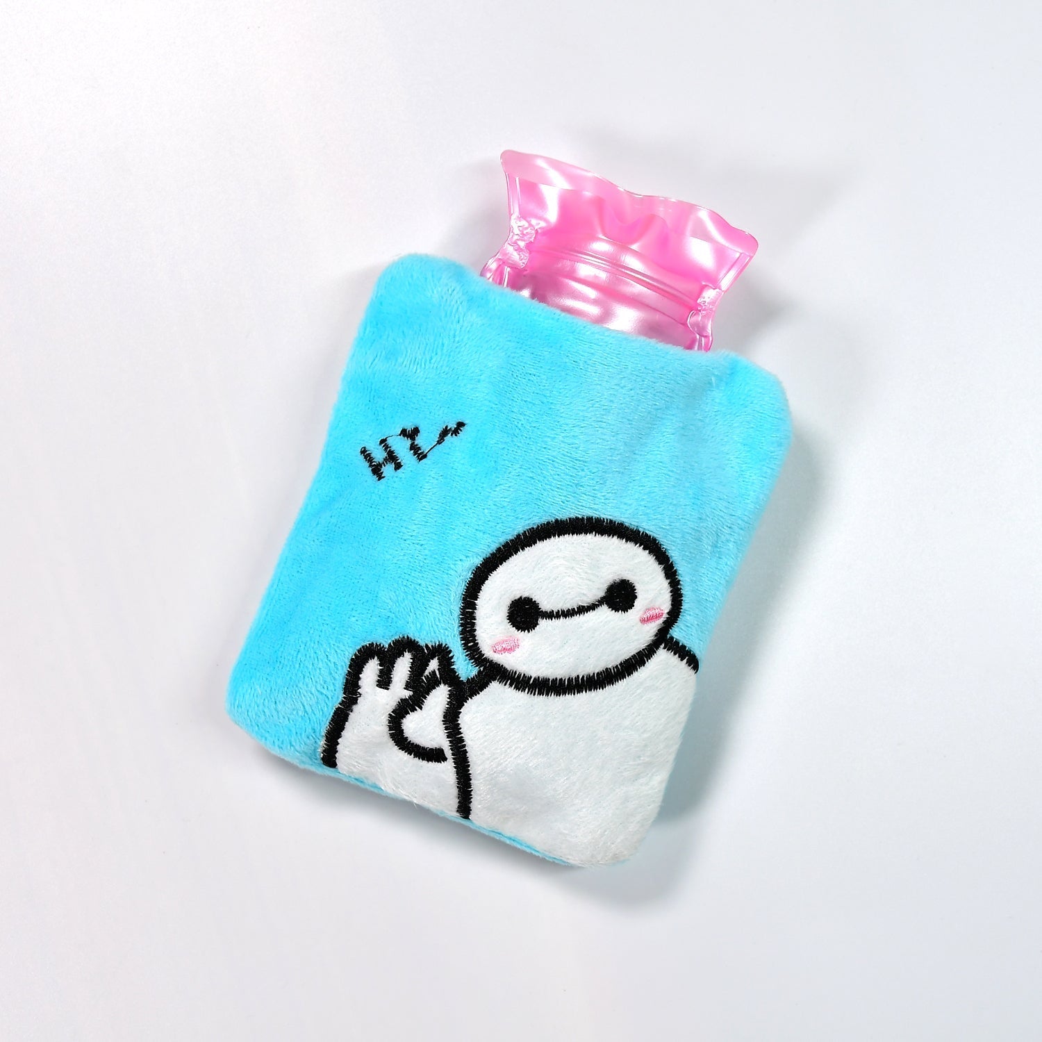 Blue Baymax Small Hot Water Bag with Cover for Pain Relief