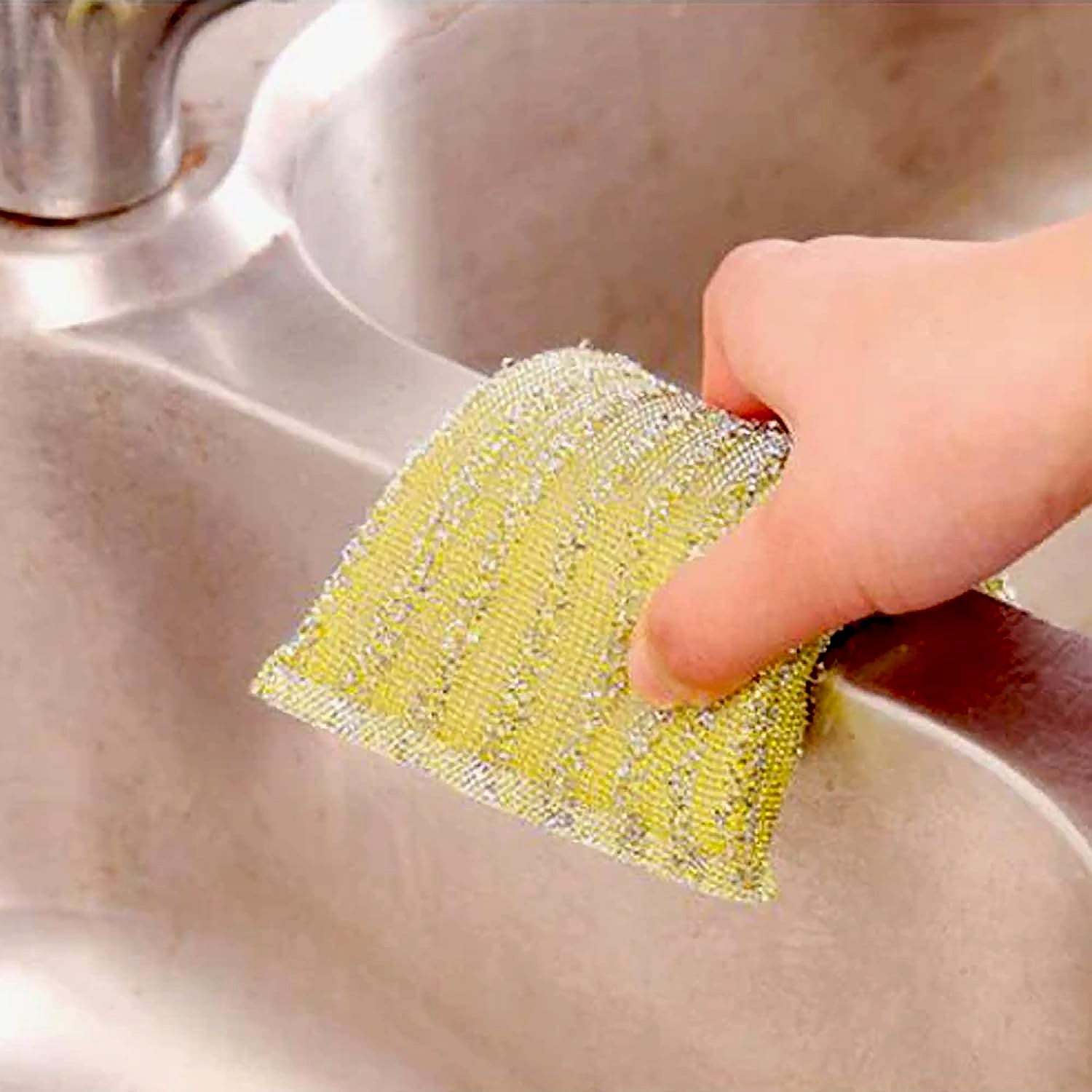 12929 Kitchen Cleaning Tool Set Microfiber Kitchen Utensils High Performance Scouring Sponge Set Dish Sponge, Stainless Steel Scouring Pad (6 Pcs Set)