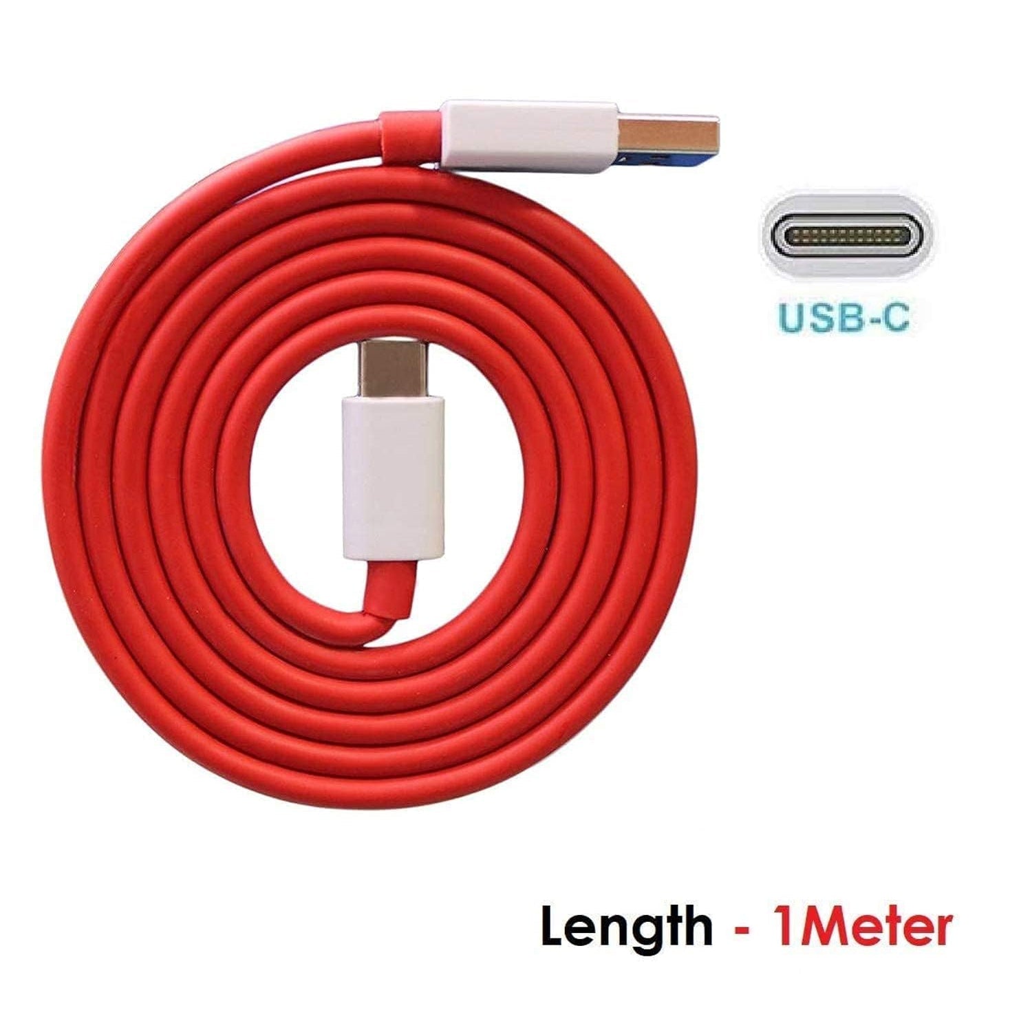 6036 Unique Type C Dash Charging USB Data Cable | Fast Charging Cable | Data Transfer Cable For All C Type Mobile Use 1 Meter ( RED ) 