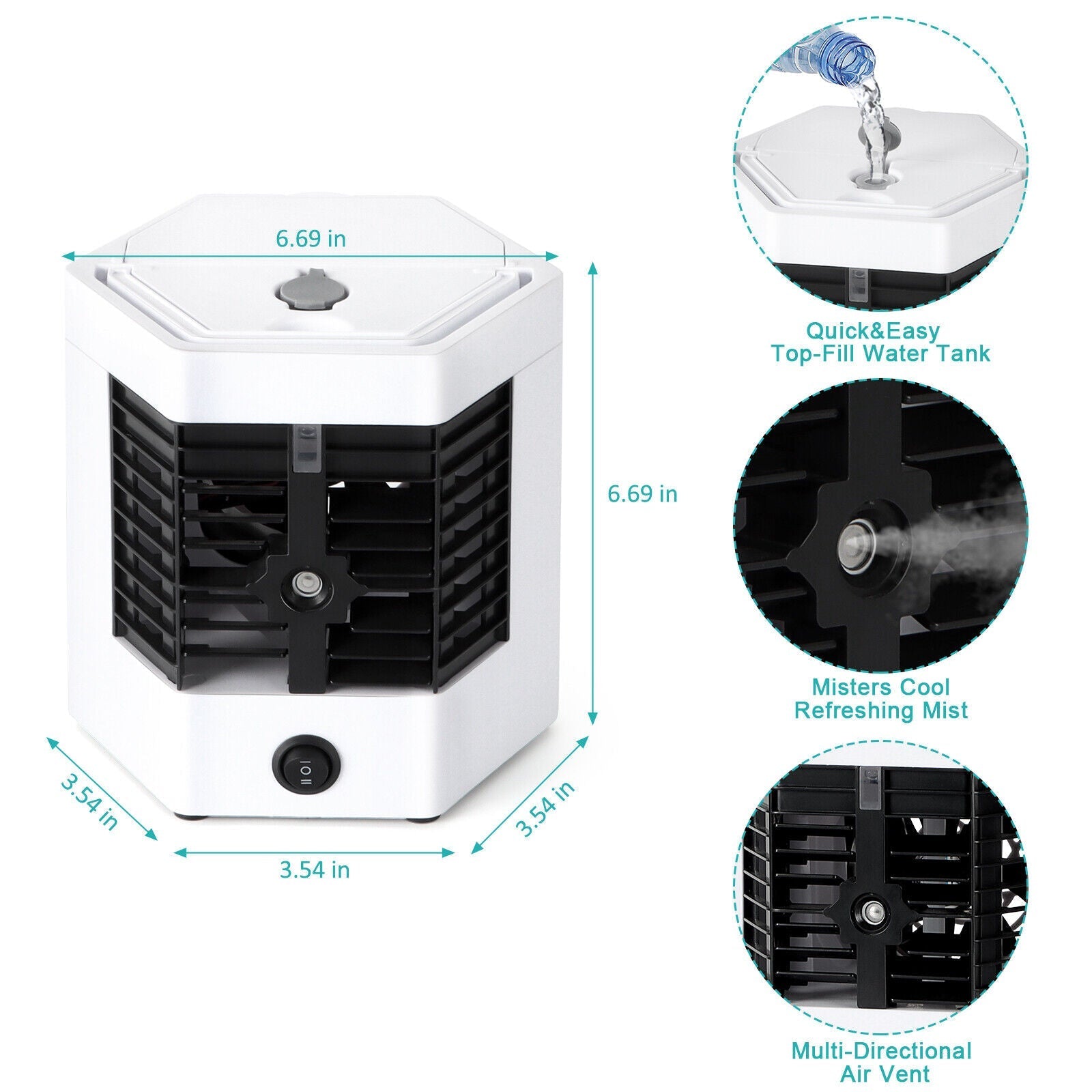 1488 Mini Air Conditioner ARCTIC COOLER Air Cooler Humidifier Mini Portable Air Cooler Fan Arctic Air Personal Space Cooler The Quick & Easy Way to Cool Any Space Air Conditioner 