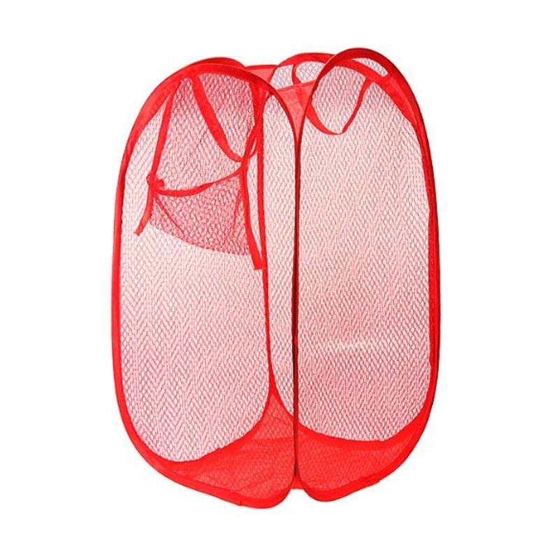 248 Laundry Hamper Mesh Fabric For Ventilation Foldable Storage Pop Up Clothes Basket 