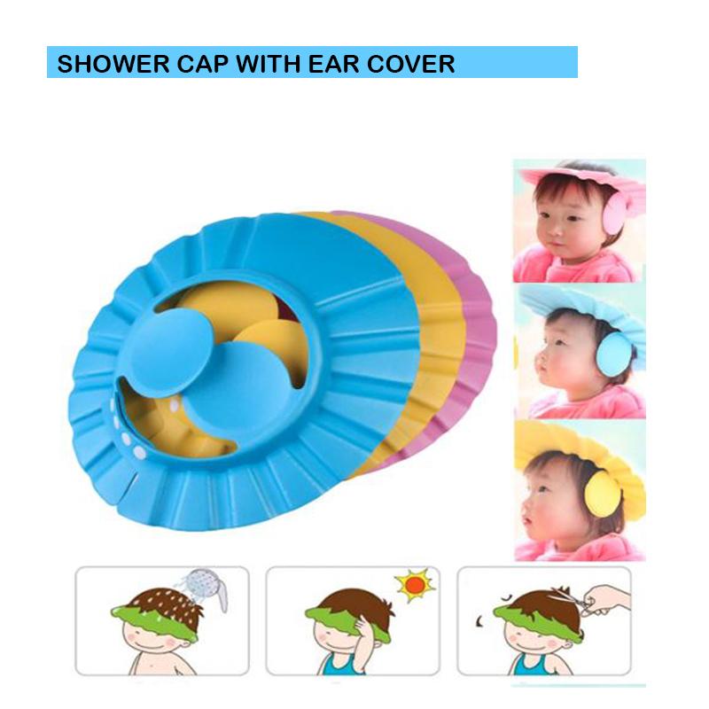 0378 Adjustable Safe Soft Baby Shower cap Videhlife