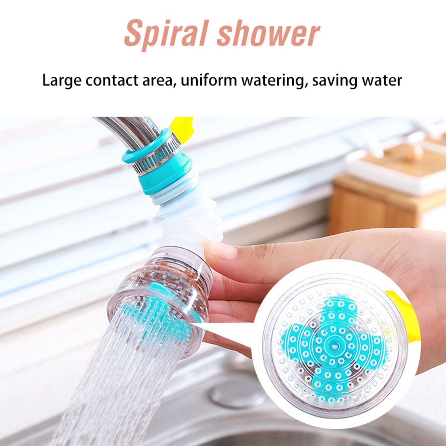 0208L 360 Degree Water Saving Faucet Expandable Water Valve Splash Regulator 