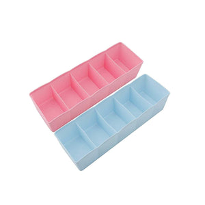 235 5-Compartments Socks/Handkerchief/Underwear Storage Box Socks Drawer Closet Organizer Storage Boxes (pack of 2) 