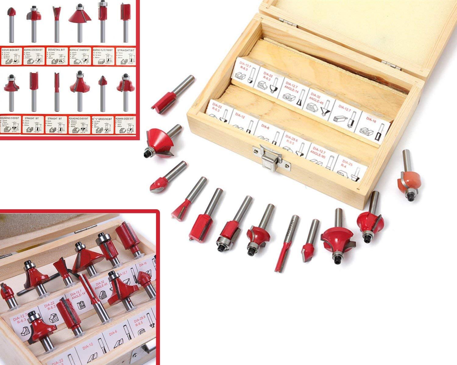 0406 12 / 15pcs Milling Cutter Router Bit Set