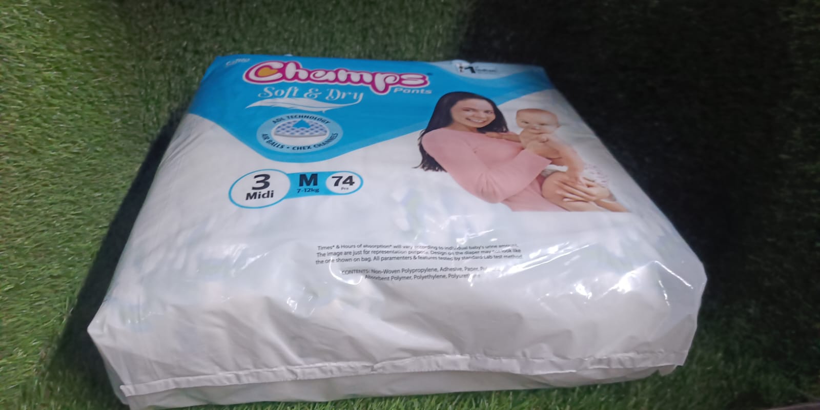 0959 Champs Soft and Dry Baby Diaper Pants 74 Pcs (Medium Size M74)