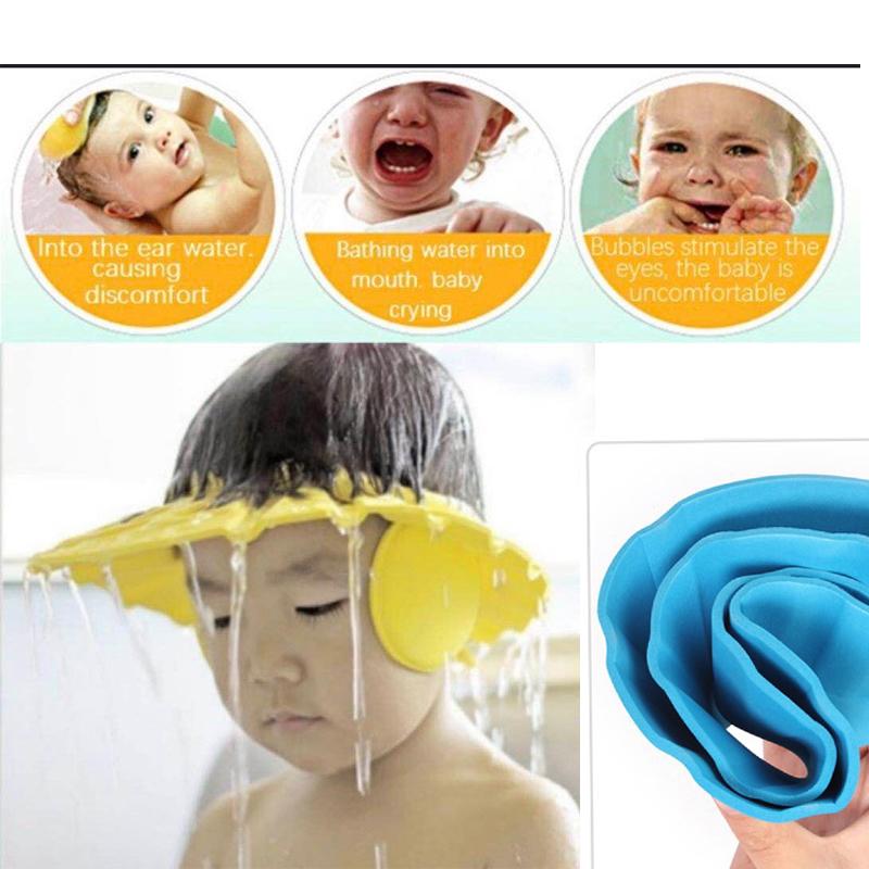 0378 Adjustable Safe Soft Baby Shower cap Videhlife