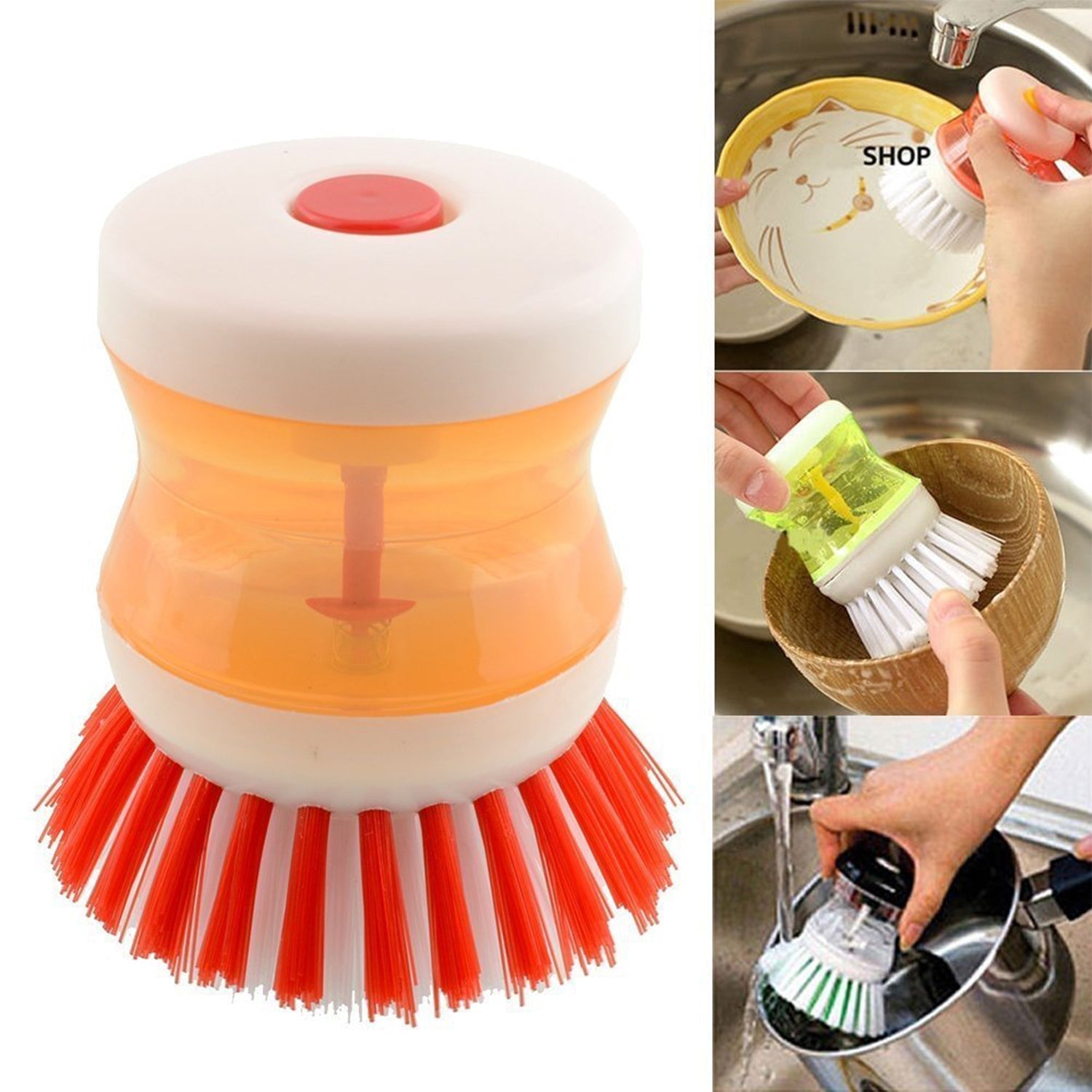 0159A Cleaning Brush with Liquid Soap Dispenser 