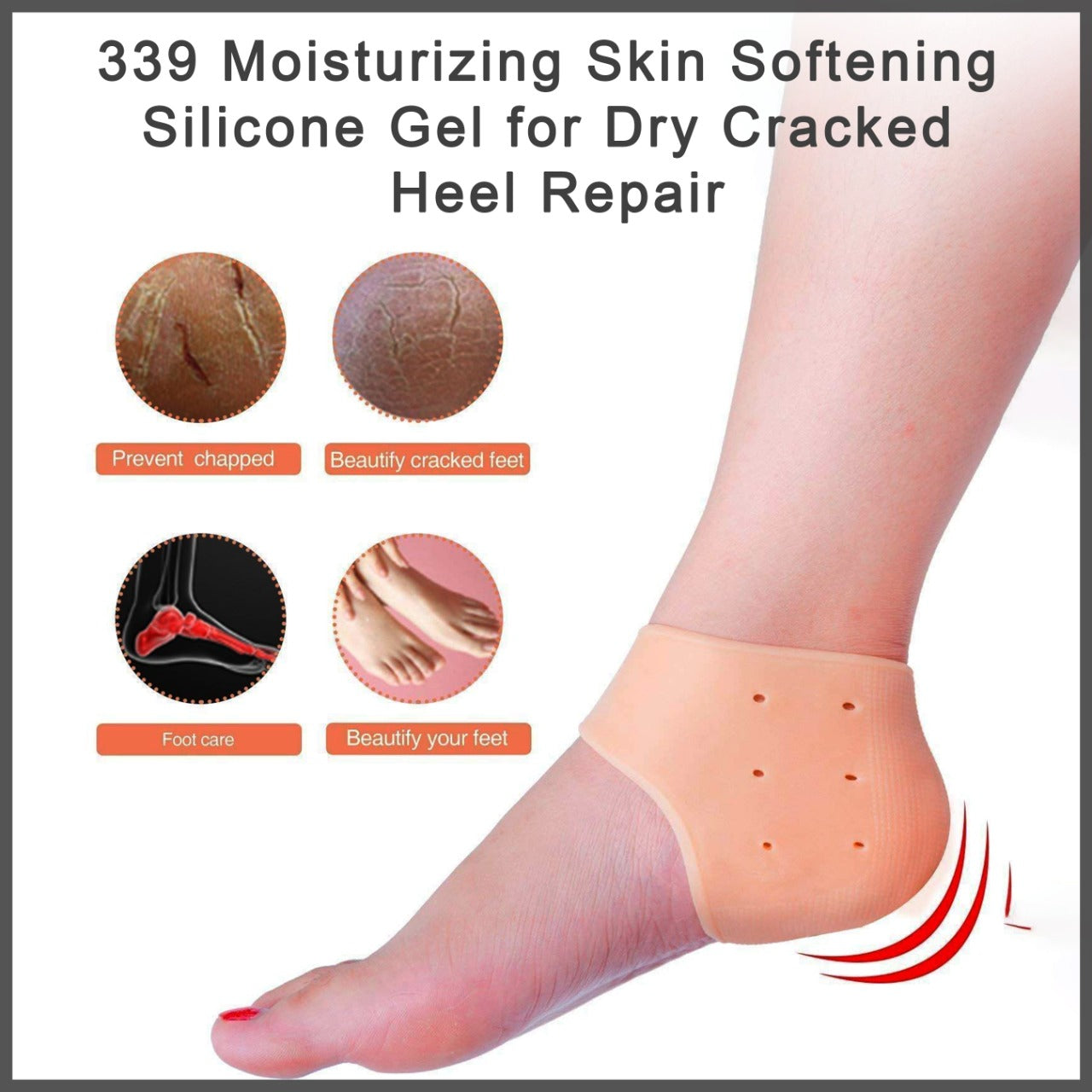 339 Moisturizing Skin Softening Silicone Gel for Dry Cracked Heel Repair (Multicolour) Videhlife